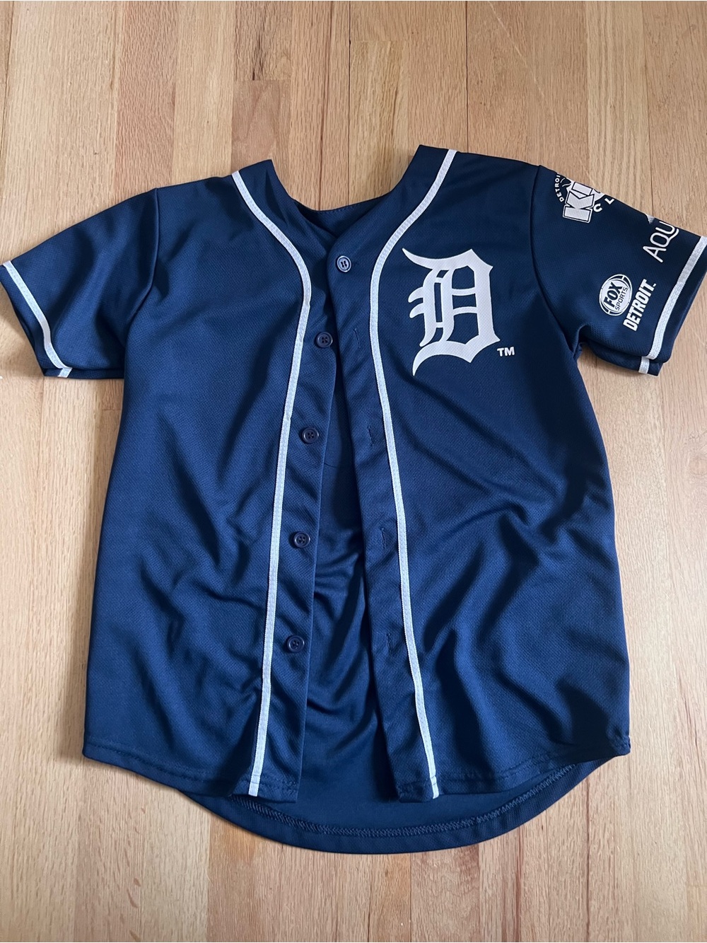 Detroit Tigers Youth Navy Button-Up Jersey